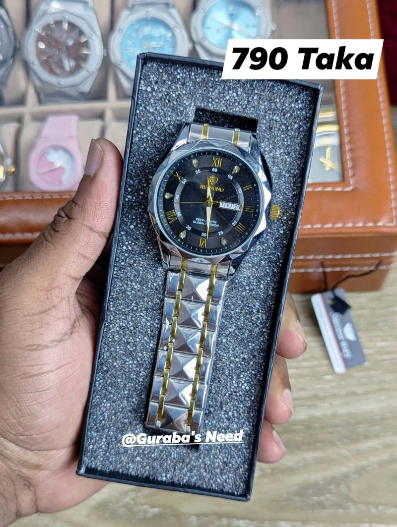 Binbond Watch For Men Silver Black