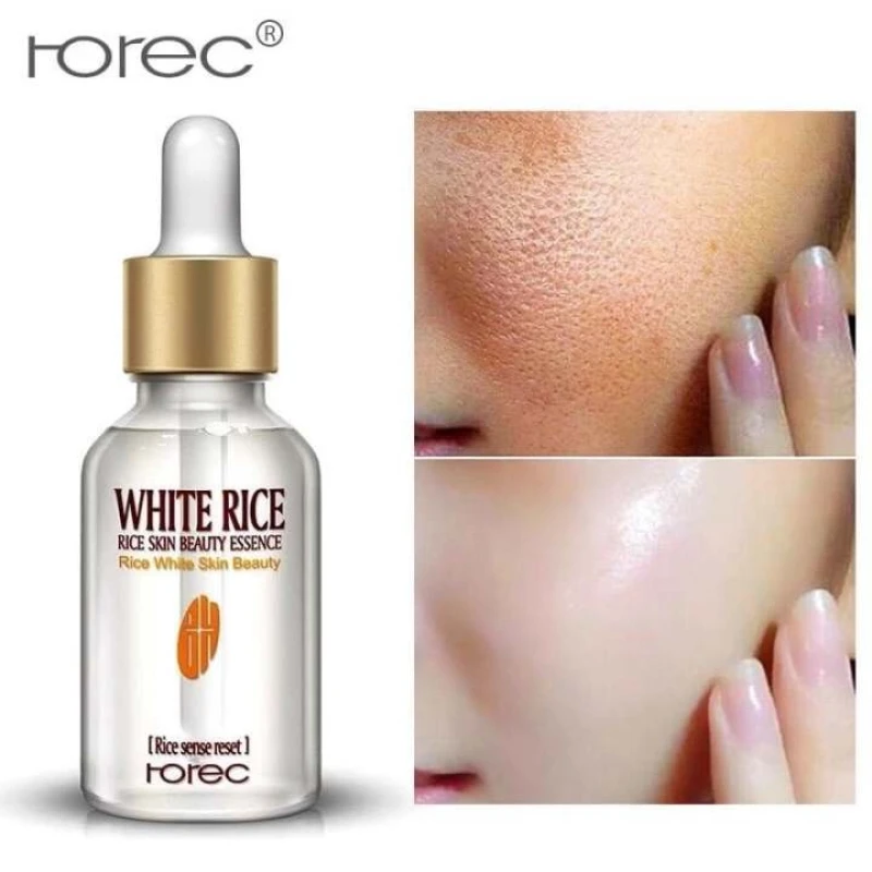 ROREC White Rice Serum Reduces Wrinkles and Lighten Dark Spots Pore Minimizer Anti- Aging Face Moisturizer Skin Lightening - 15ml