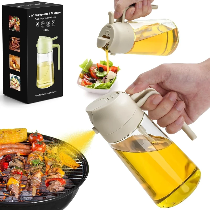 2 in 1 Oil Sprayer and Oil Dispenser Bottle 500ml