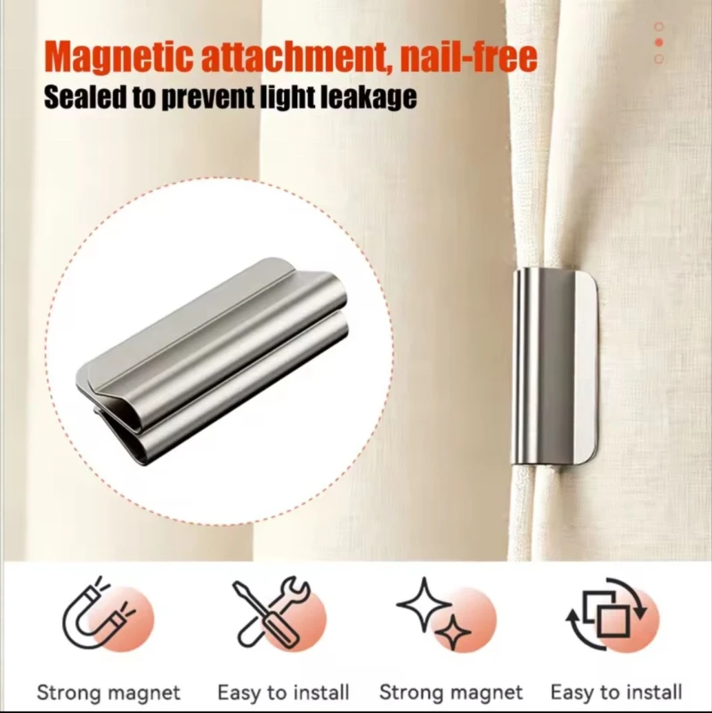 1-10 Pairs Strong Magnetic Curtain Clips,for Prevent Light Leaking Keep Curtain Closed for Home Bedroom Office Curtain Draperies